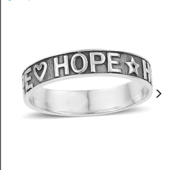 Jewelry - Artisan Crafted Sterling Silver HOPE Band Ring 7